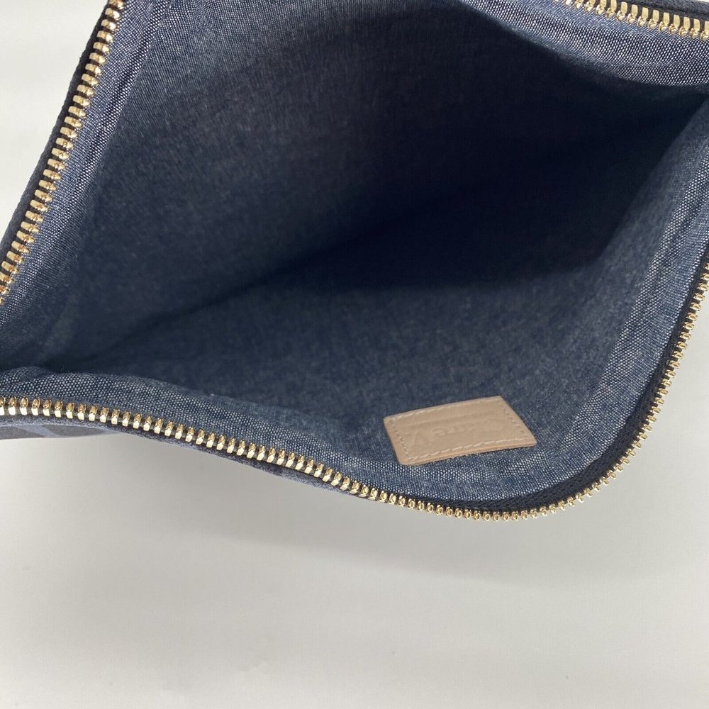 Clare V Foldover Clutch Leopard Grey Animal Print Leather Pouch - Picture 5 of 6